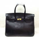 Hermes birkin 35cm lizard leather tote bag H35 black JH01673Pg44