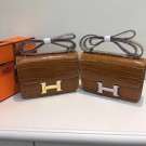 Hermes Constance Bag Croco Leather H6811 Brown JH01645vn84