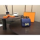 Hermes Constance Original Leatehr mini Shoulder Bag 8006 blue JH01621iv85