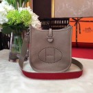 Hermes Evelyne original togo leather mini Shoulder Bag H1187 light gray JH01563nB47