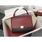 High Quality Fake Celine Trapeze Bag Original Leather 3342 Red black cream JH06160WC64