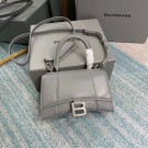Hot Balenciaga Hourglass XS Top Handle Bag shiny box calfskin 28331 grey JH09378Ho45