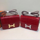 Imitation Best Hermes Constance Bag Croco Leather H6811 red JH01650CD19