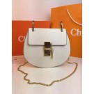 Imitation Chloe Drew Shoulder Bags Calfskin Leather 2709 White JH08952Rd46