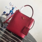 Imitation Prada Double Saffiano leather bag 1BA212 red JH05508Yx32