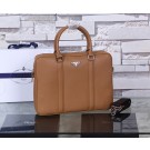 Imitation Prada Saffiano Calf Leather Briefcase P8687 Wheat JH05713Gp56