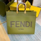 Imitation Top FENDI SUNSHINE MEDIUM green leather shopper 8BH386A JH08479Wv17