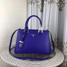 Knockoff Luxury Prada Double Tote Bag Litchi Leather 1579 Blue JH05709Pd89