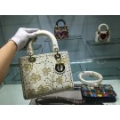 LADY DIOR BAG IN EMBROIDERED CALFSKIN M0550 WHITE JH07424DV39