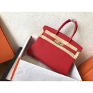 Luxury Hermes Birkin 35CM Tote Bag Original Togo Leather BK35 red JH01631Kv15