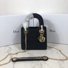 Luxury MINI LADY DIOR TOTE BAG IN EMBROIDERED CANVAS C4531 black JH07098NG76