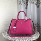 Prada Double Tote Bag Litchi Leather 1579 Rose JH05708vV16