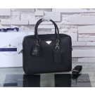 Prada Saffiano Calf Leather Briefcase P003 Black JH05716eq83
