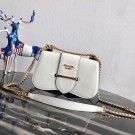 Prada Sidonie leather shoulder bag 1BD184 white JH05250fK95