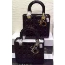Replica 1:1 Dior Small Lady Dior Bag Patent Leather CD5502 Black JH07439td34