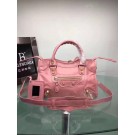 Replica Balenciaga The City Handbag Calf leather 084333 pink JH09450Ny84