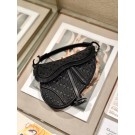 Replica Dior SADDLE BRAIDED LEATHER STRIPS WITH FRINGE BAG M900 black JH07110gn30