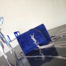 Yves Saint Laurent Monogramme Velvet Shoulder Bag 8011 blue JH08247lU52