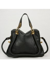 2011 Chloe Paraty Serpentine Leather Shoulder Bag 29883 Black JH09000ki86