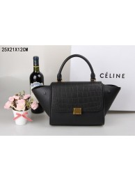 2015 Celine classic plain weave with crocodile 3345-2 black JH06552iO55
