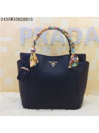 2015 Prada new models shopping bag 2435 black JH05762pT90