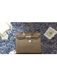 AAA 1:1 Hermes Birkin 35cm tote bag litchi leather H35 gray JH01704IL96