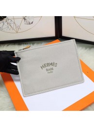 AAA 1:1 Hermes Cosmetic Bag H3700 Light Grey JH01300Pp71