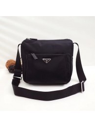 AAA 1:1 Prada Nylon and leather shoulder bag BT0909 black JH05468Dt62