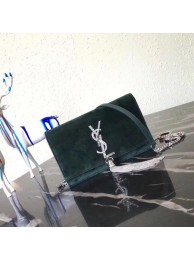 AAA Replica Yves Saint Laurent Monogramme Velvet Shoulder Bag 8011 green JH08242UG71