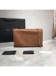 AAAAA Imitation Yves Saint Laurent Double Skin Use Original Leather Shoulder Bag Y553804 Brown JH07838QQ66