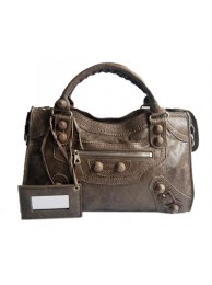 Balenciaga genuine Lambskin Handbag 084832 Grey JH09507eR54