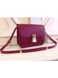 Best Celine Classic Box Flap Bag Calfskin Leather 2263 Burgundy JH06307zE83