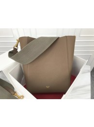 Best Celine Seau Sangle Original Calfskin Leather Shoulder Bag 3370 Khaki JH06126hW68