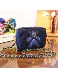 Best Prada Nylon cloth casual bag BN1320 blue JH05652Yd28