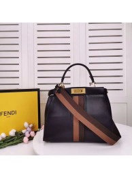 Best Quality FENDI PEEKABOO ICONIC leather bag F0826 black JH08510gQ55