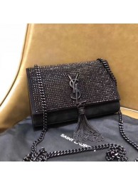 Best Quality SAINT LAURENT leather shoulder bag Y552024 black JH07953Ss63