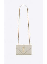 Best YSL ENVELOPE SMALL IN MIX MATELASSEGRAIN DE POUDRE EMBOSSED LEATHER 19207 BLANC VINTAGE JH07814DB16
