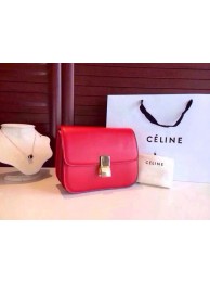 Celine Classic Box Flap Bag Calfskin Leather 2263 Red JH06309sz95