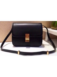 Celine Classic Box Flap Bag Calfskin Leather C2263 Black JH05967eR54
