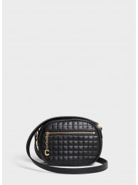 CELINE CROSS BODY SMALL C CHARM BAG IN QUILTED CALFSKIN 188363 BLACK JH05988zp53