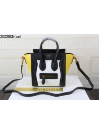 Celine luggage nano bag original leather 3308 white&black&yellow JH06343bM53