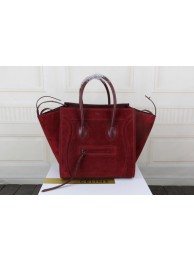 Celine luggage phantom tote bag suede leather 3341 burgundy JH06341mT16