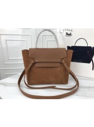 Celine mini Belt Bag Suede Leather A98310 brown JH06214Bi78