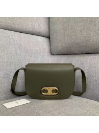 CELINE Original Leather Bag CL93123 brown blackish green JH05808Ug45