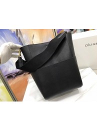 Celine SEAU SANGLE Original Calfskin Leather Shoulder Bag 3369 black JH06221fH28