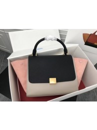Celine Trapeze Bag Original Leather 3342 Pink black grey JH06166Ph61