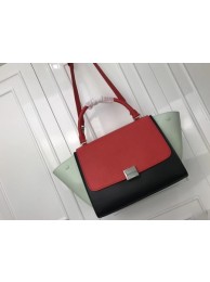 Celine Trapeze Bag Original Leather 3342 Red grey black JH06161Au34