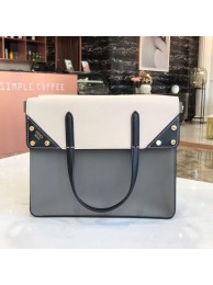 Cheap FENDI FLIP REGULAR Multicolor leather and suede bag 8BT302A grey&white JH08627YU36