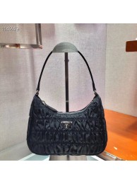 Cheap Prada Nylon and Saffiano leather mini bag 1NE204 black JH05068Ky58