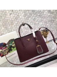 Cheap Prada saffiano lux tote original leather bag bn2756 burgundy&gray JH05612hC74